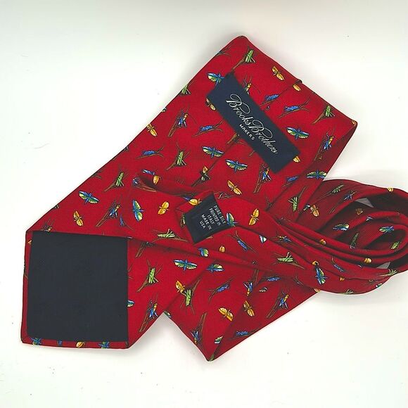 Brooks Brothers Makers 100% Silk tie - dragonflies, crickets and more! - Picture 2 of 4